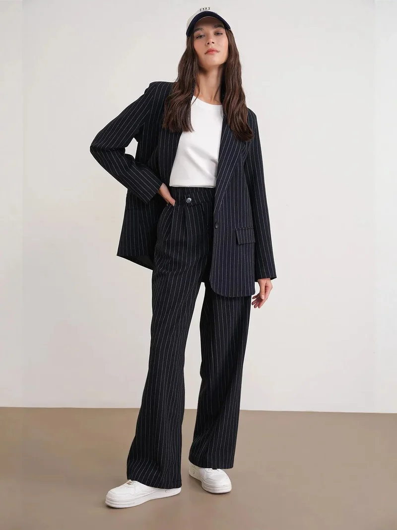 ميكسراي MIXRAY Striped Oversize Blazer